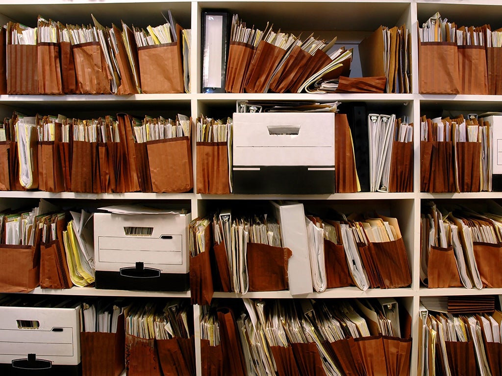 Boxes of files