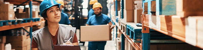Workers in a warehouse