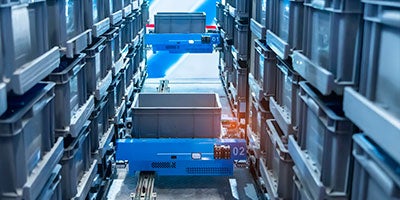 automation tote transfer between aisles